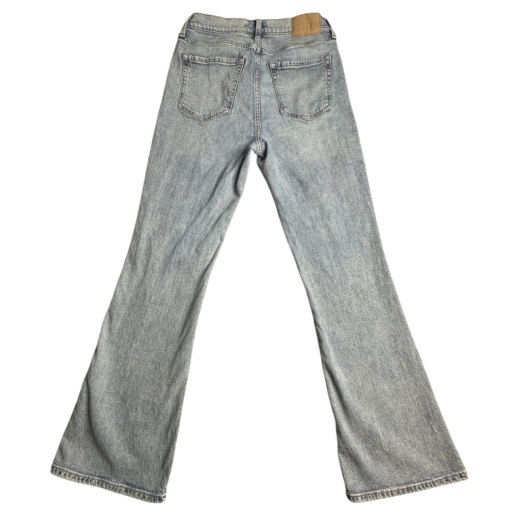 Aeropostale High‎ Rise Flare Jeans Womens 8 Light Wash Distressed Blue Denim